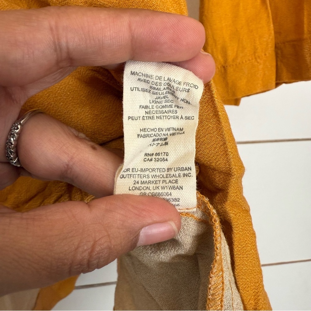 FREE PEOPLE gemma mustard yellow long sleeve tunic mini dress - Picture 7 of 11
